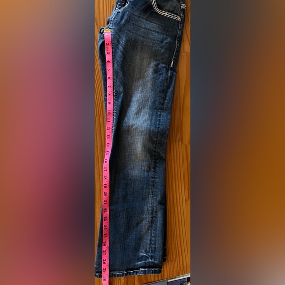 Rock n Roll Cowgirl Dark Denim Jeans with Rhinestones Style WD8516 Size 28x32 - Picture 14 of 14